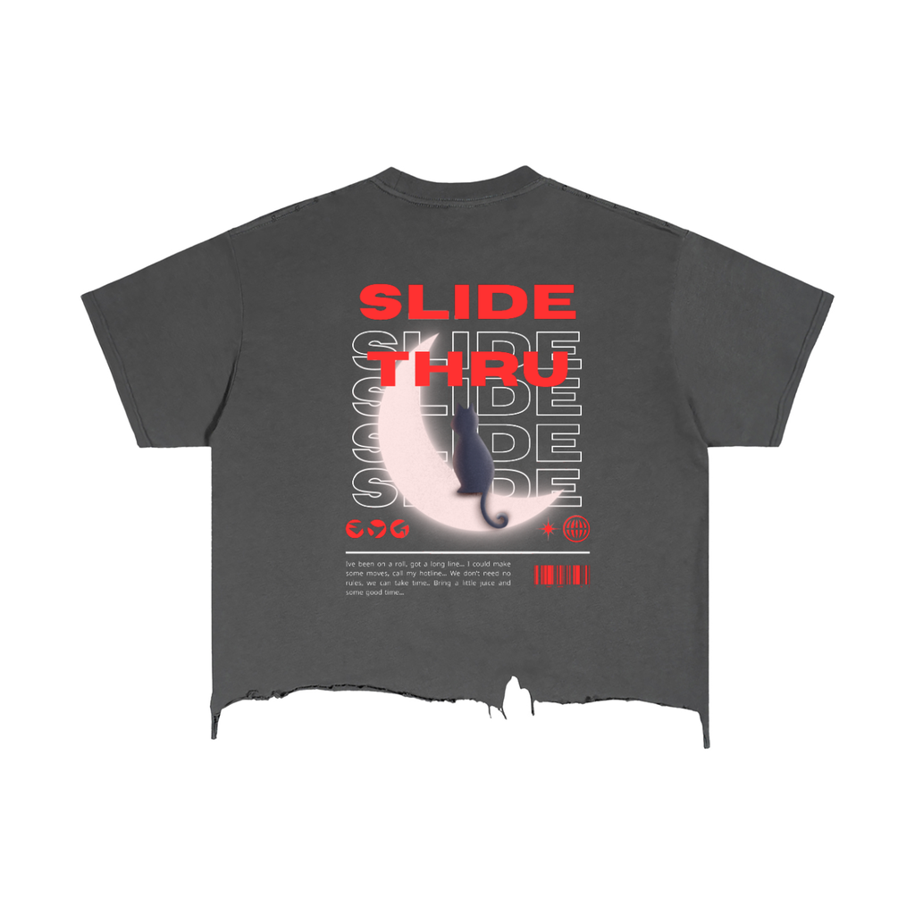 Vintage Wash Boxy Distressed Hem T-Shirt