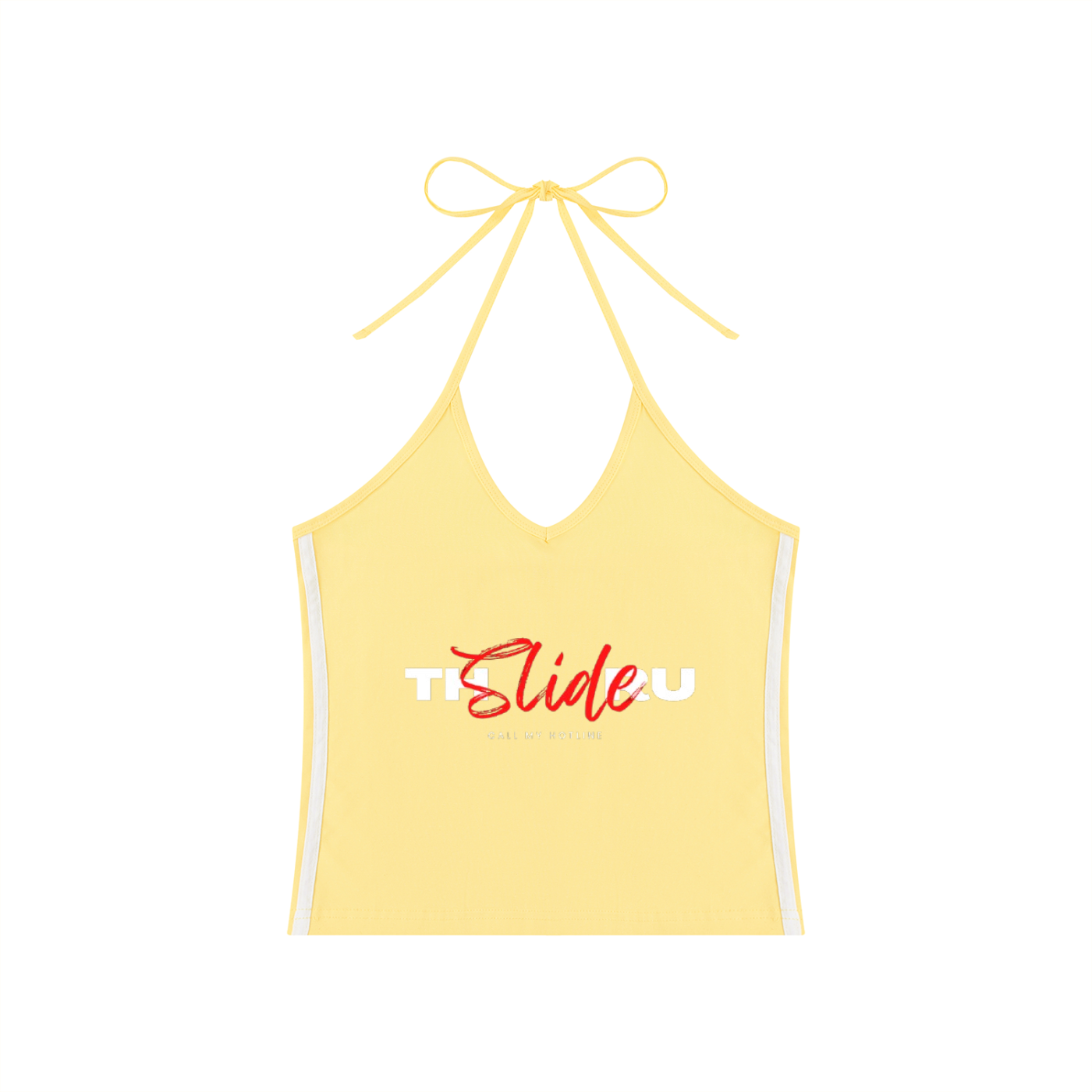 Women's Color Block Halter Crop Tank Top