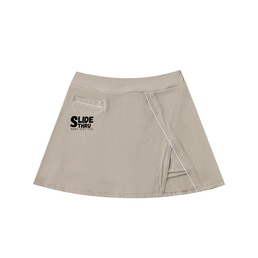 High-Waist Pocketed A-Line Skirt