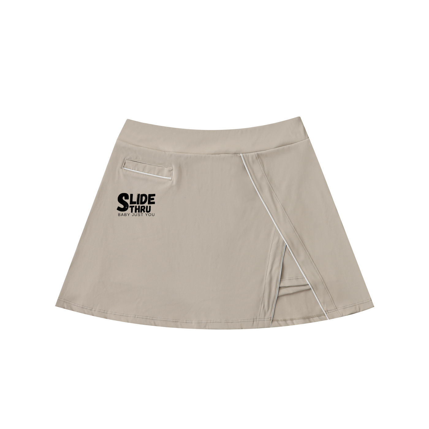 High-Waist Pocketed A-Line Skirt