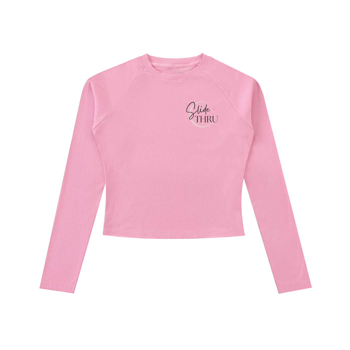 Dyed Washed Raglan Long Sleeve Slim T-Shirt