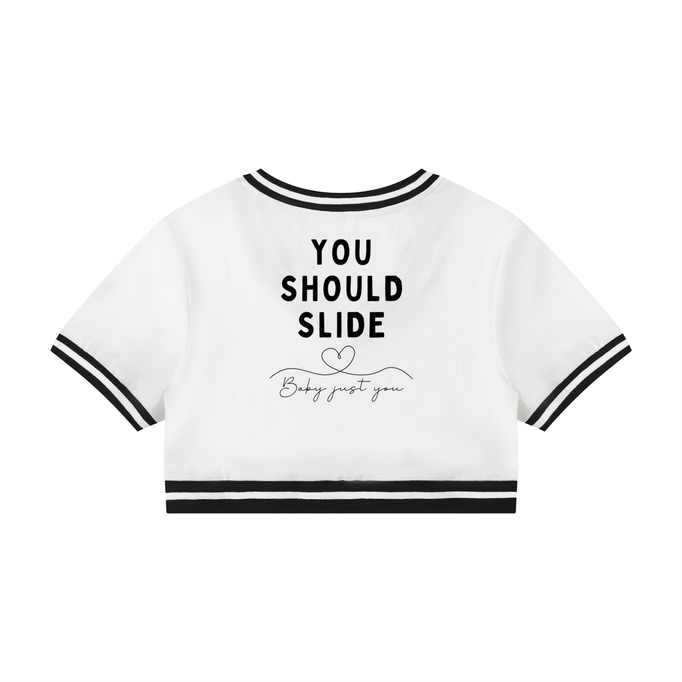Women's Color Block V-Neck Crop T-Shirt
