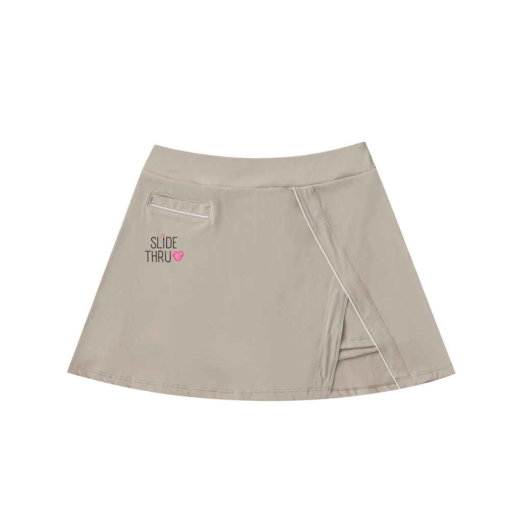 High-Waist Pocketed A-Line Skirt