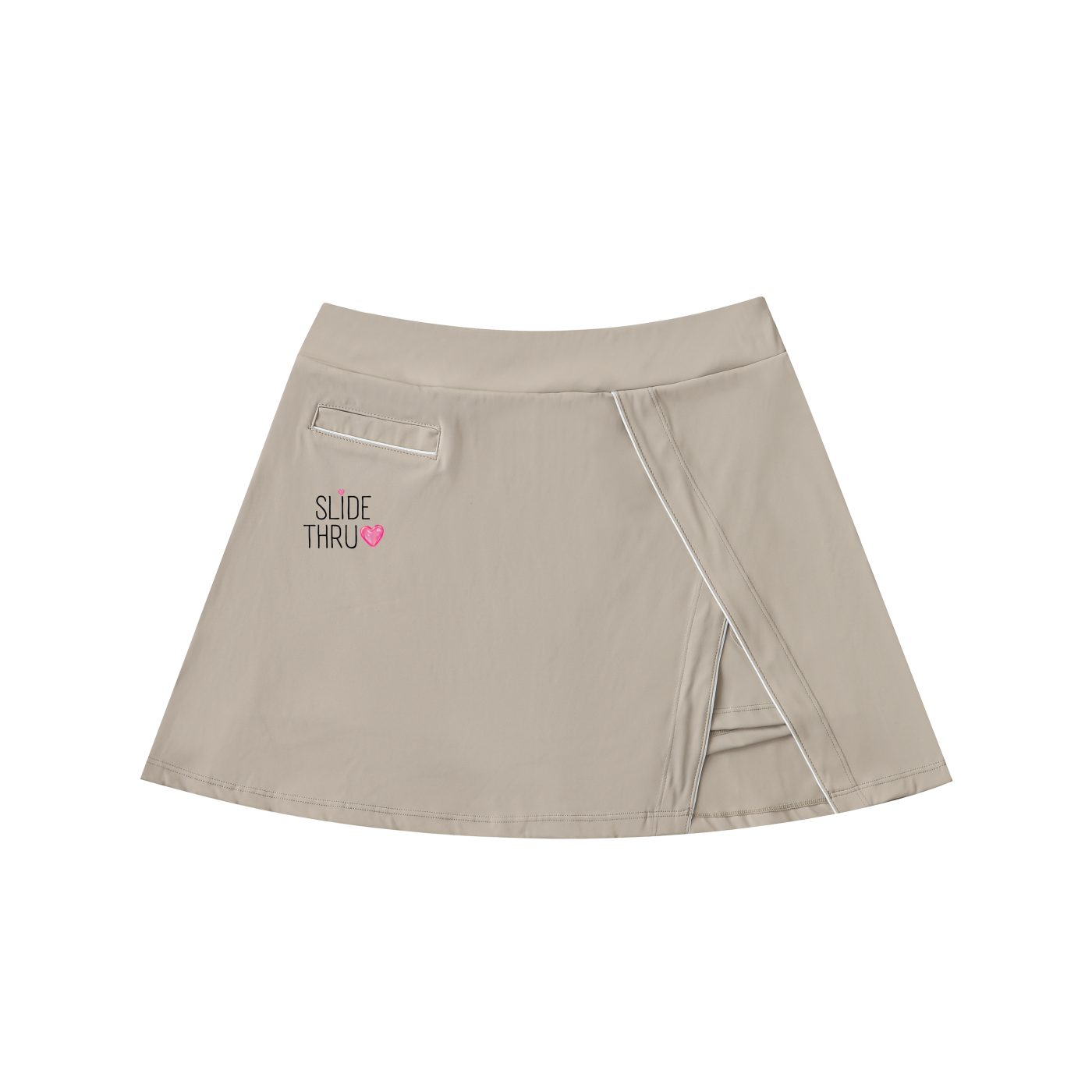 High-Waist Pocketed A-Line Skirt