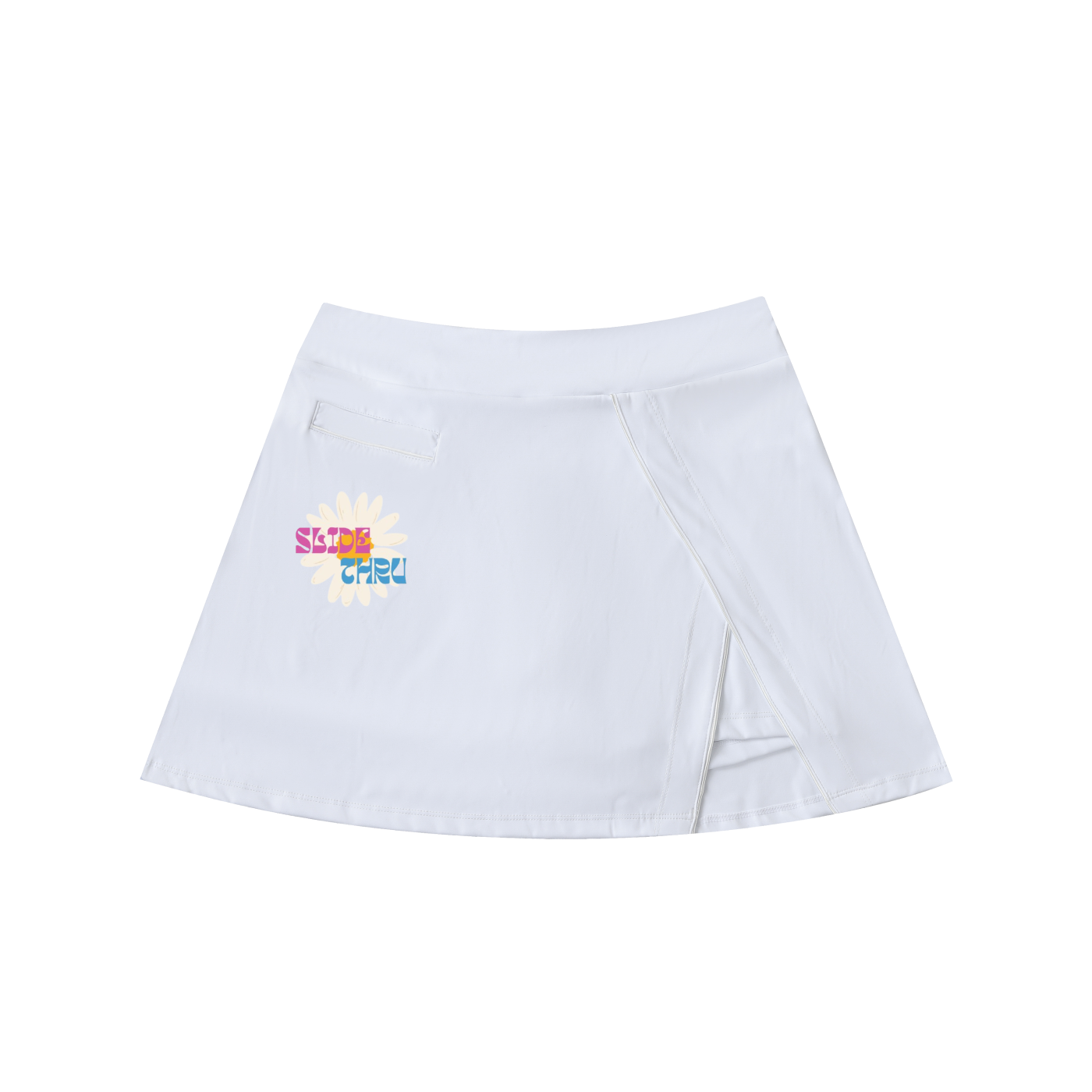 High-Waist Pocketed A-Line Skirt