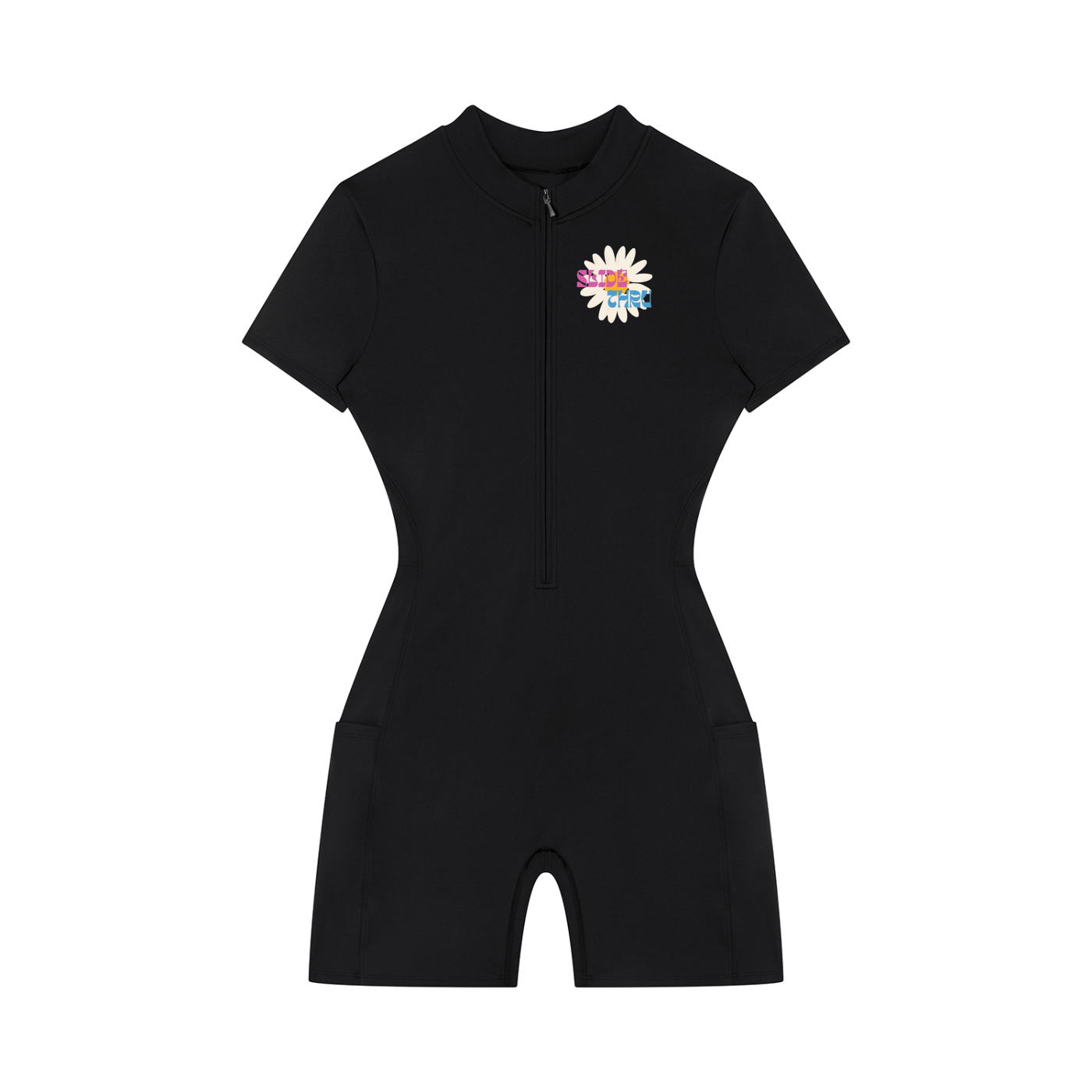 Women's Quarter-Zip Short Sleeve Romper