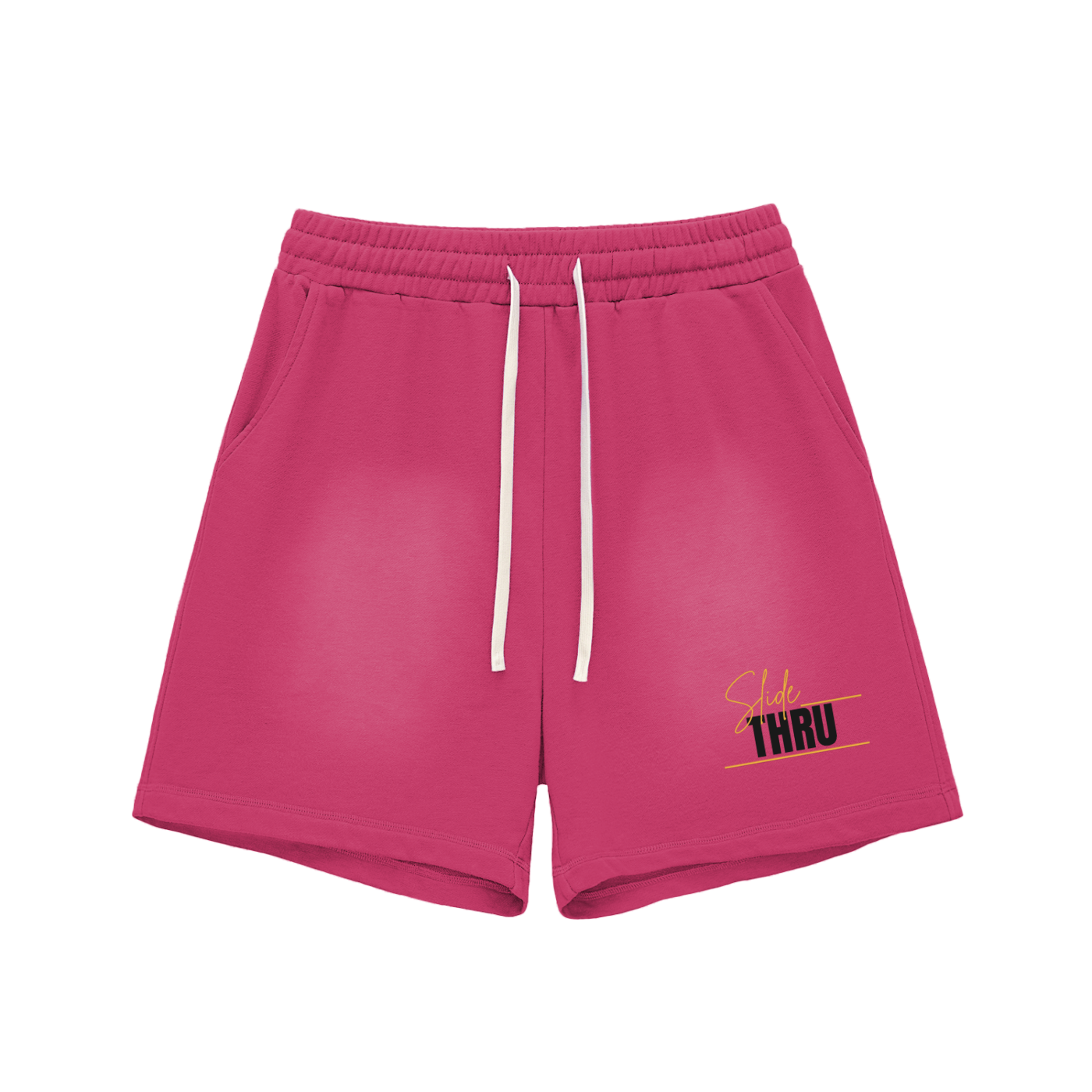 Sun Fade Raw Edge Cotton Shorts