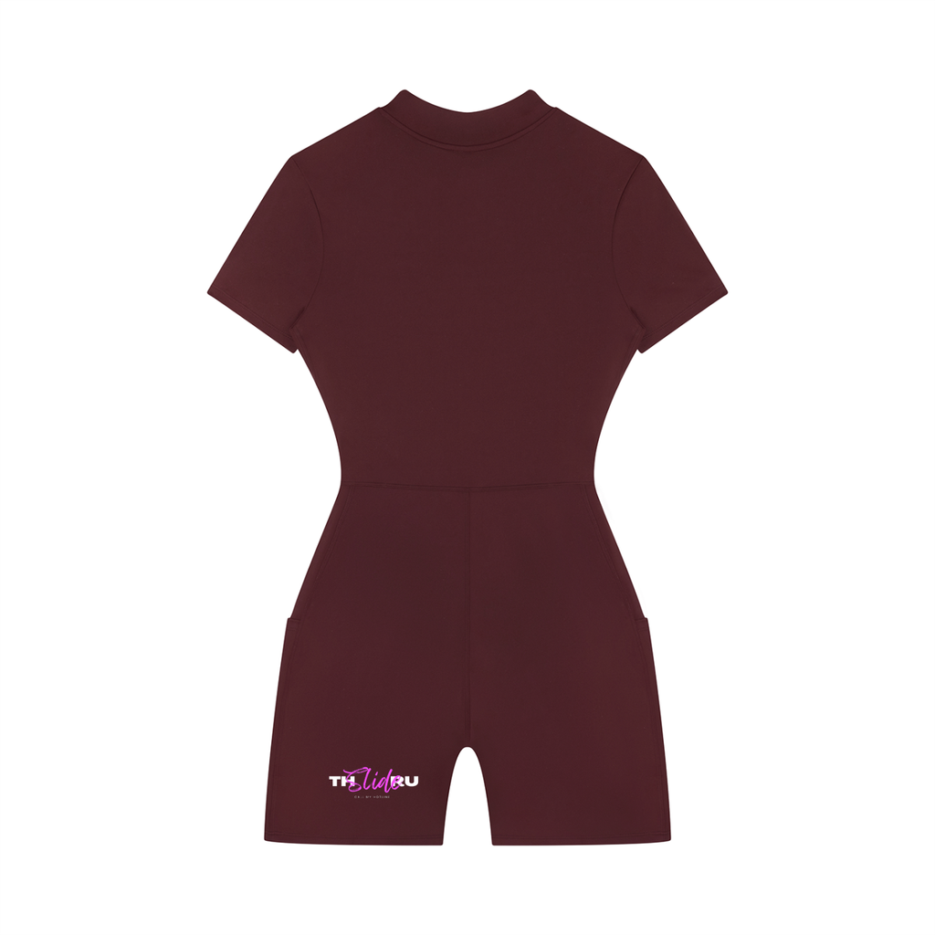 Women's Quarter-Zip Short Sleeve Romper