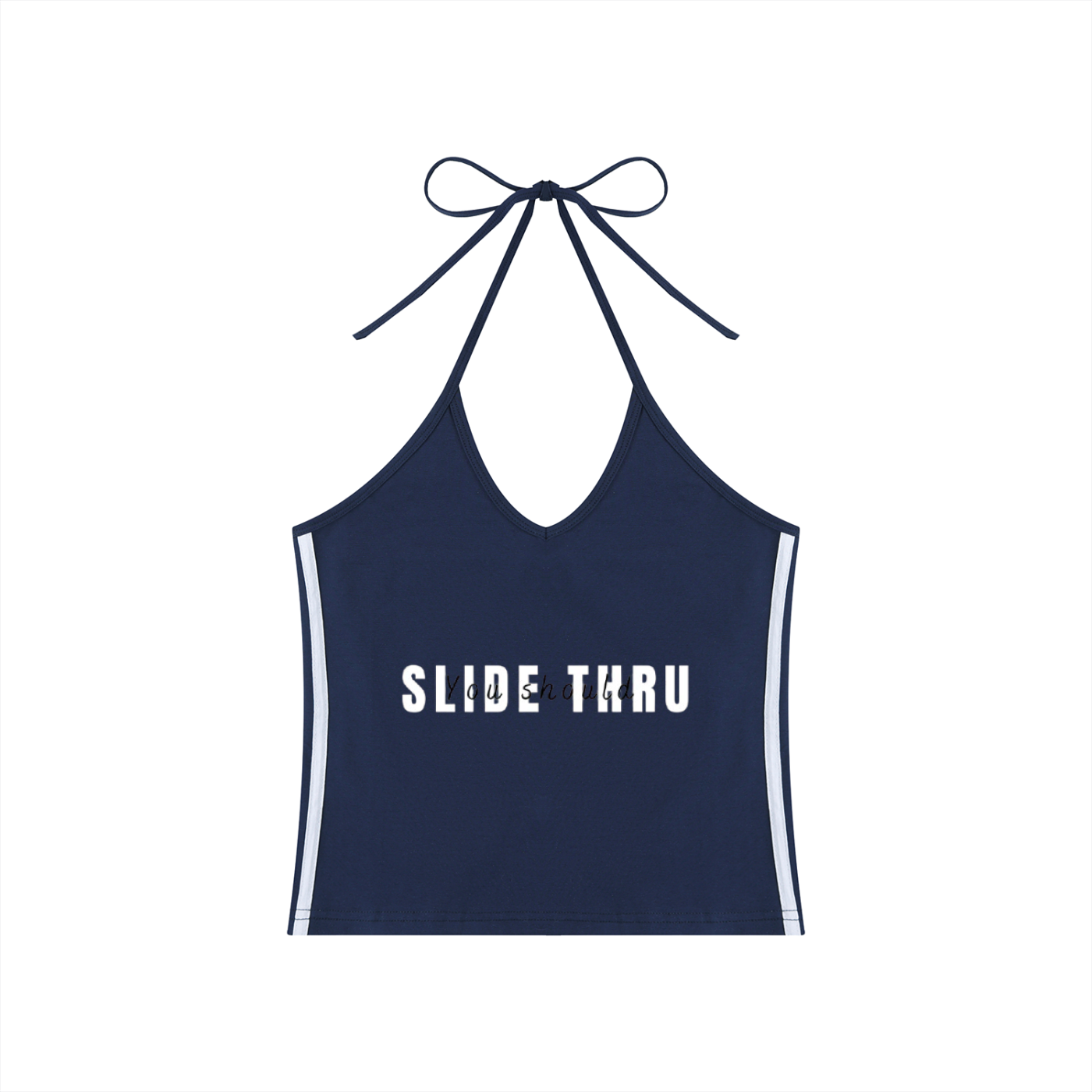 Women's Color Block Halter Crop Tank Top