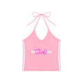 Women's Color Block Halter Crop Tank Top