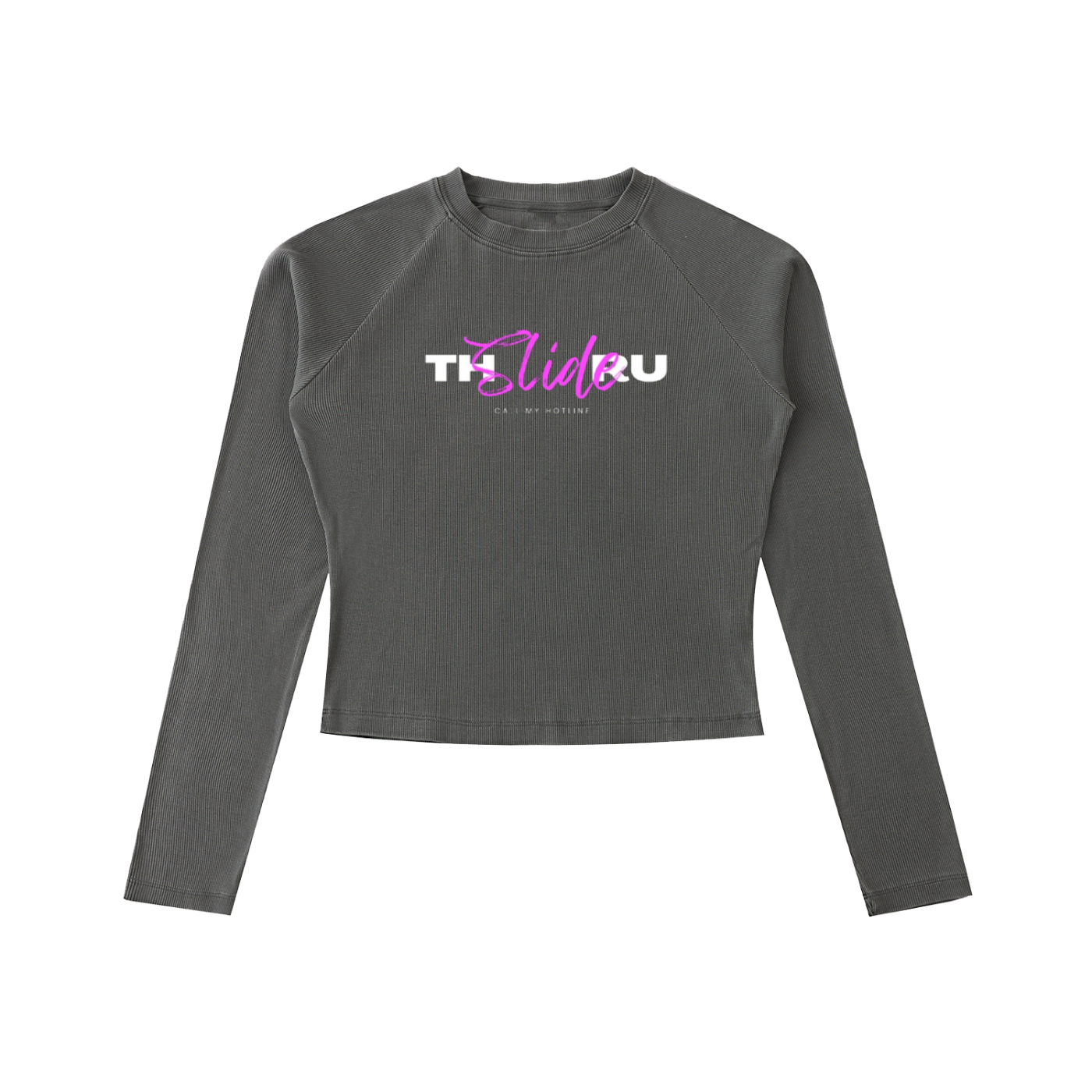 Dyed Washed Raglan Long Sleeve Slim T-Shirt