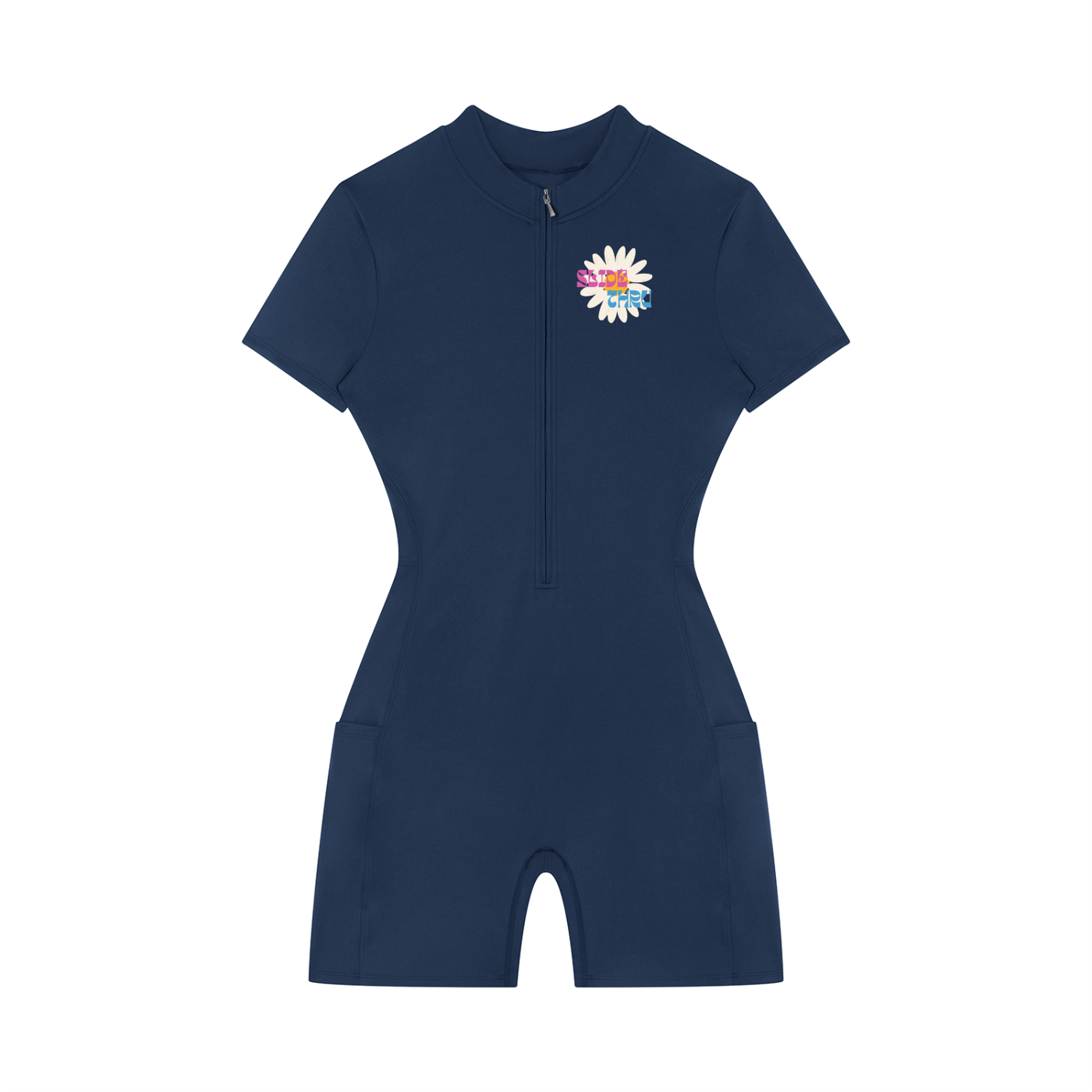Women's Quarter-Zip Short Sleeve Romper