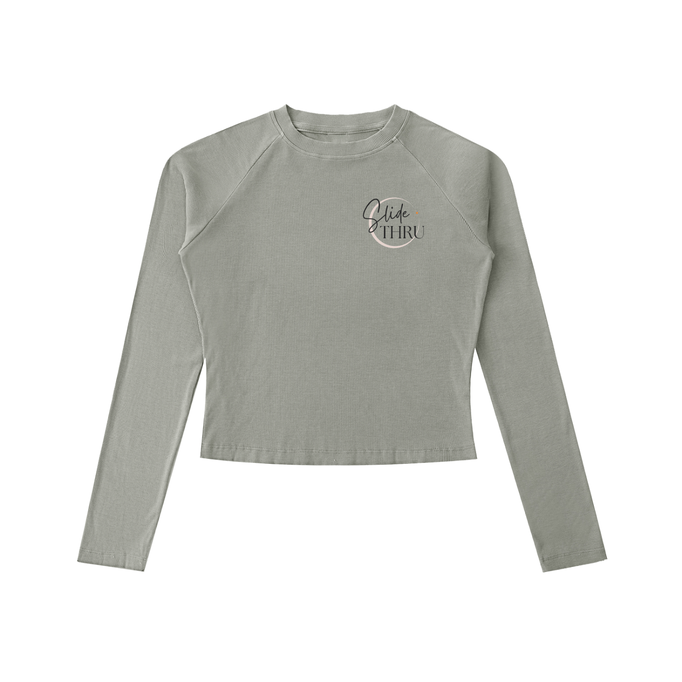 Dyed Washed Raglan Long Sleeve Slim T-Shirt