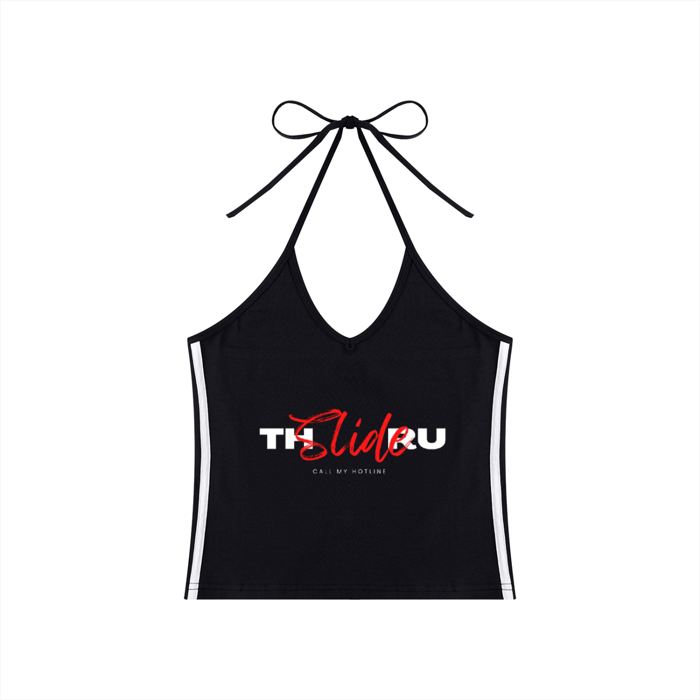 Women's Color Block Halter Crop Tank Top