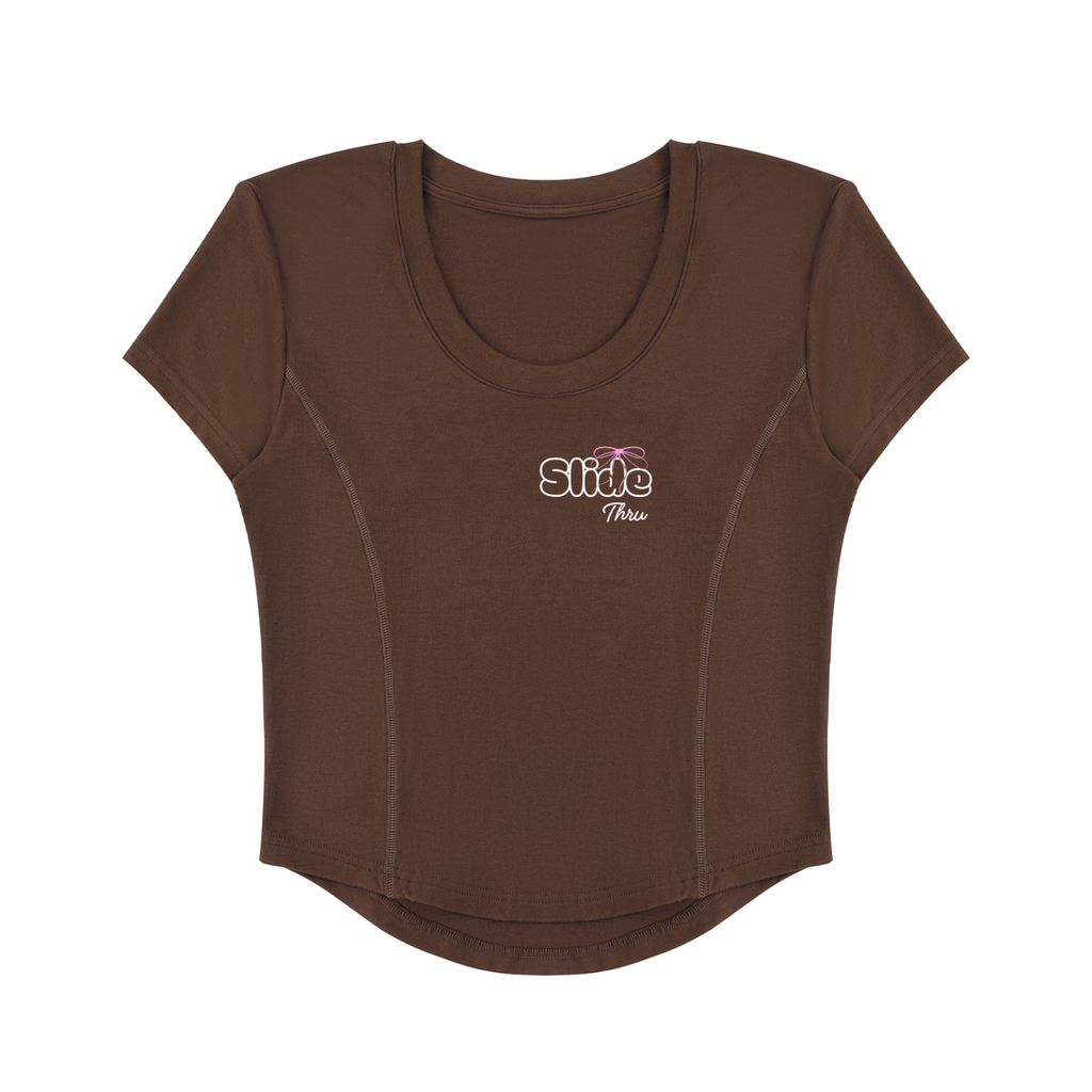 Women's Paneled Crop T-Shirt (Cute Bow)