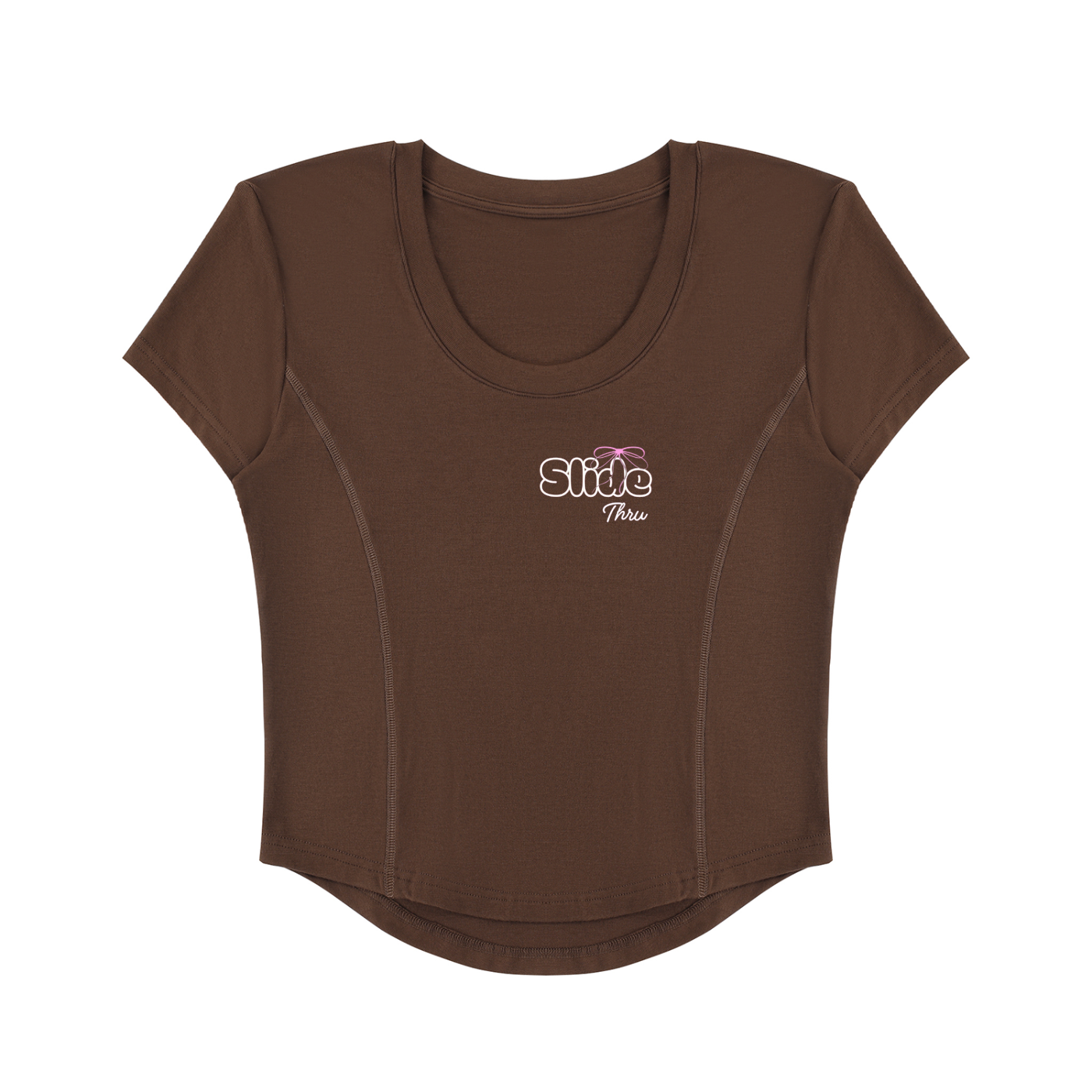 Women's Paneled Crop T-Shirt (Cute Bow)