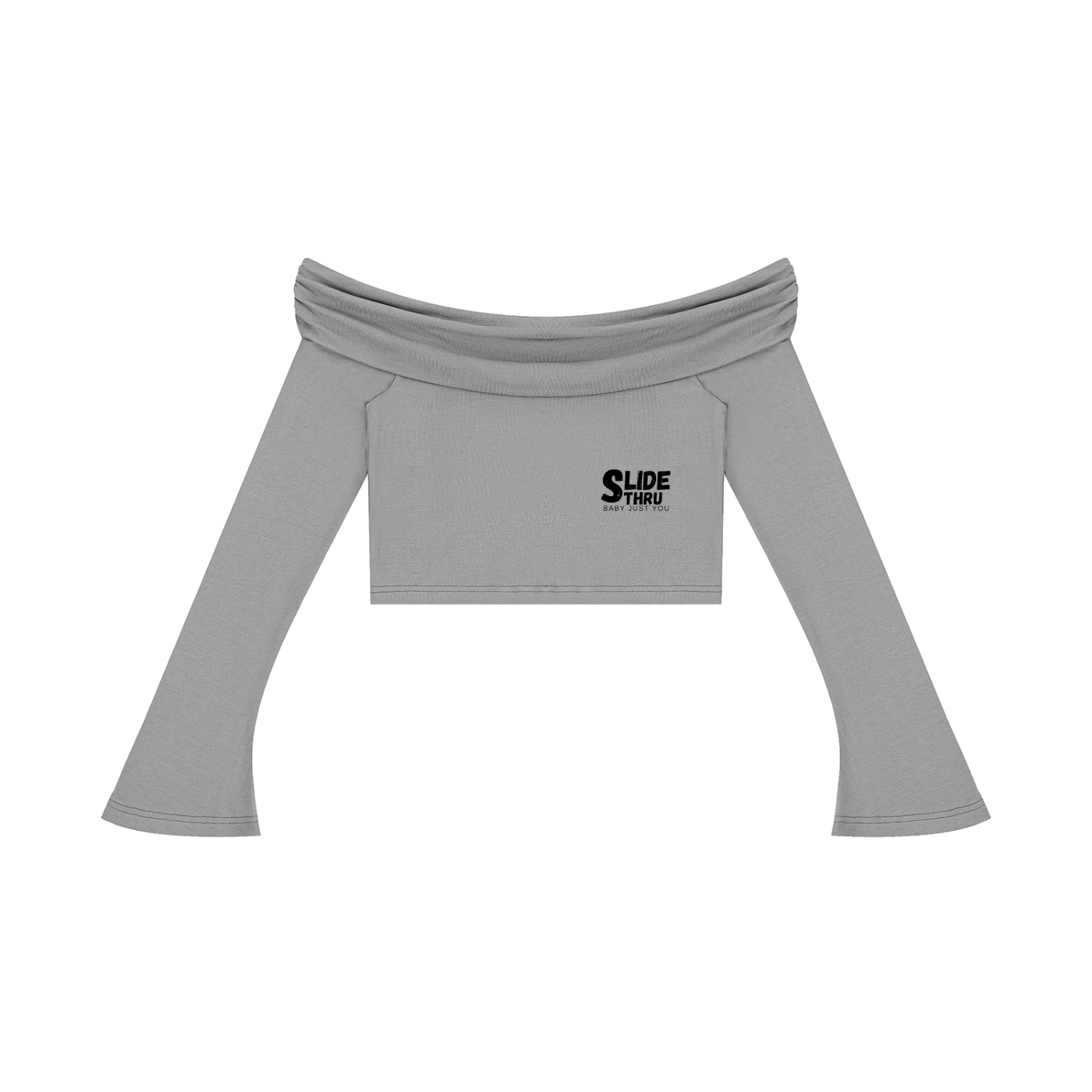 Women's Off-the-Shoulder Bell Sleeve Crop T-Shirt