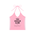 Women's Color Block Halter Crop Tank Top