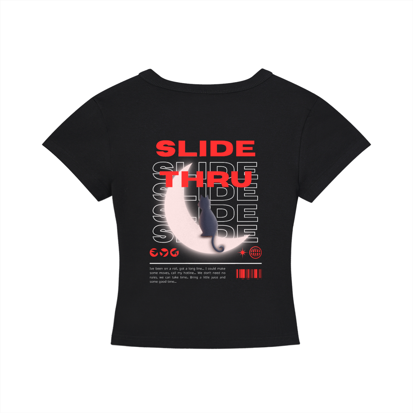 Slide Thru - Cropped T-Shirt (Red)
