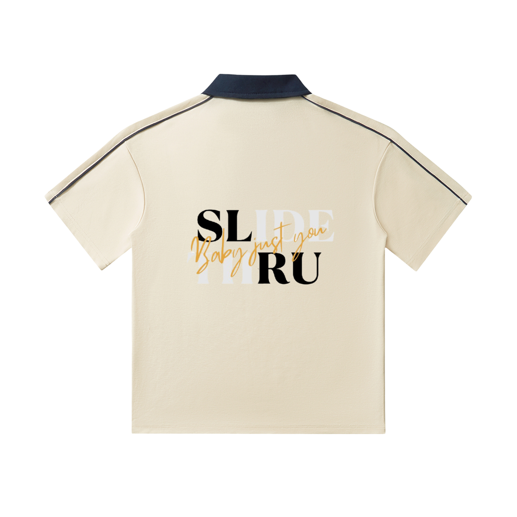 Contrast Collar Short-Sleeve Polo Shirt